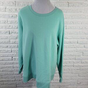 TEK GEAR Womens Plus Size 2X Blue Pullover Sweatshirt Ultrasoft Fleece SWE97E